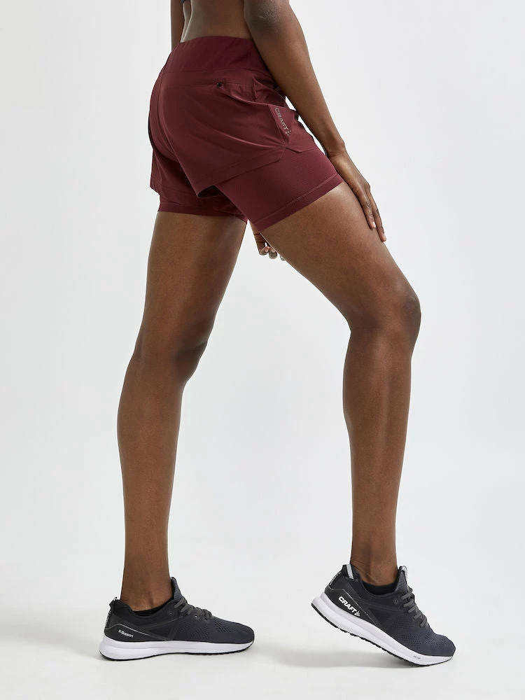 Craft Women's Advance Essence 2-IN-1 Shorts - Truffle (1910722-439000) Craft Women's Advance Essence 2-IN-1 Shorts - Truffle (1910722-439000) -Asics Shop 1910722 439000 ADVEssence2 in 1ShortsW Closeup2 Preview