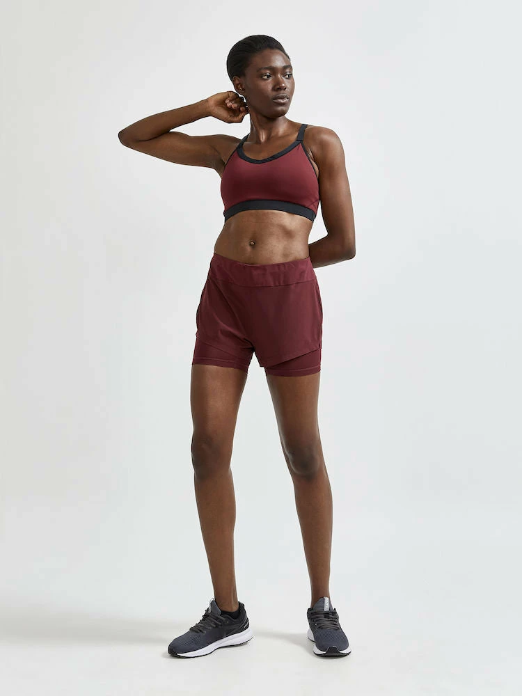 Craft Women's Advance Essence 2-IN-1 Shorts - Truffle (1910722-439000) Craft Women's Advance Essence 2-IN-1 Shorts - Truffle (1910722-439000) -Asics Shop 1910722 439000 ADVEssence2 in 1ShortsW Closeup4 Preview 1