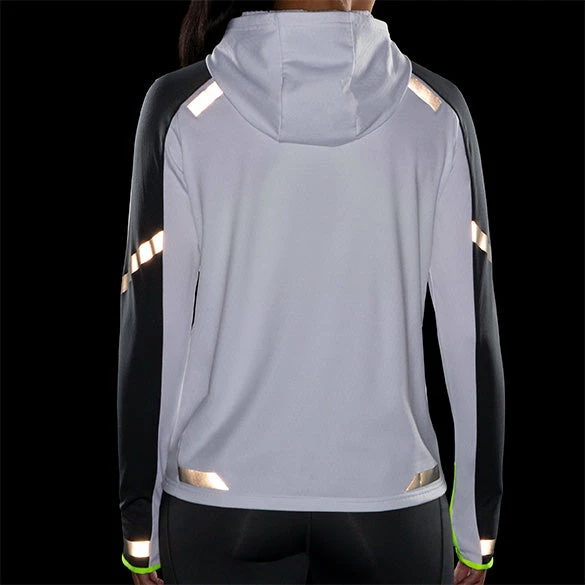 Brooks Women's Run Visible Thermal Hoodie - White/Asphalt/Nightlife (221559134) 5 Brooks Women's Run Visible Thermal Hoodie - White/Asphalt/Nightlife (221559134) - Image 5