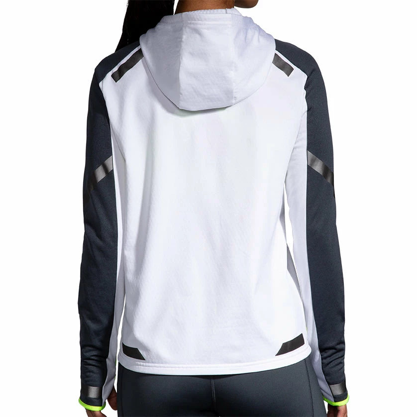 Brooks Women's Run Visible Thermal Hoodie - White/Asphalt/Nightlife (221559134) 2 Brooks Women's Run Visible Thermal Hoodie - White/Asphalt/Nightlife (221559134) - Image 2