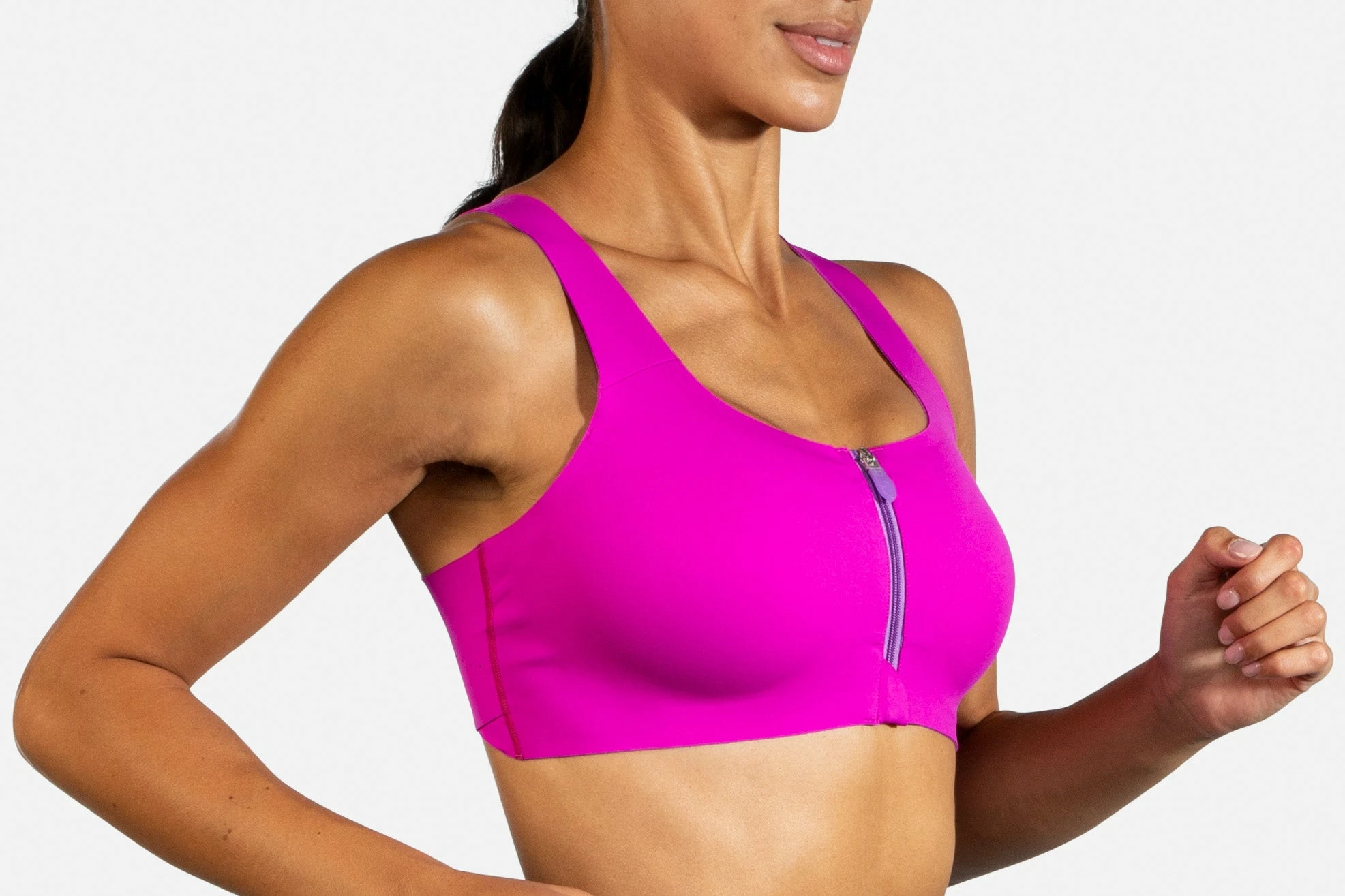 Brooks Women's Dare Zip Run Bra - Magenta/Heliotrope (350075633) Brooks Women's Dare Zip Run Bra - Magenta/Heliotrope (350075633) -Asics Shop 350075 633 MV Dare Zip Run Bra