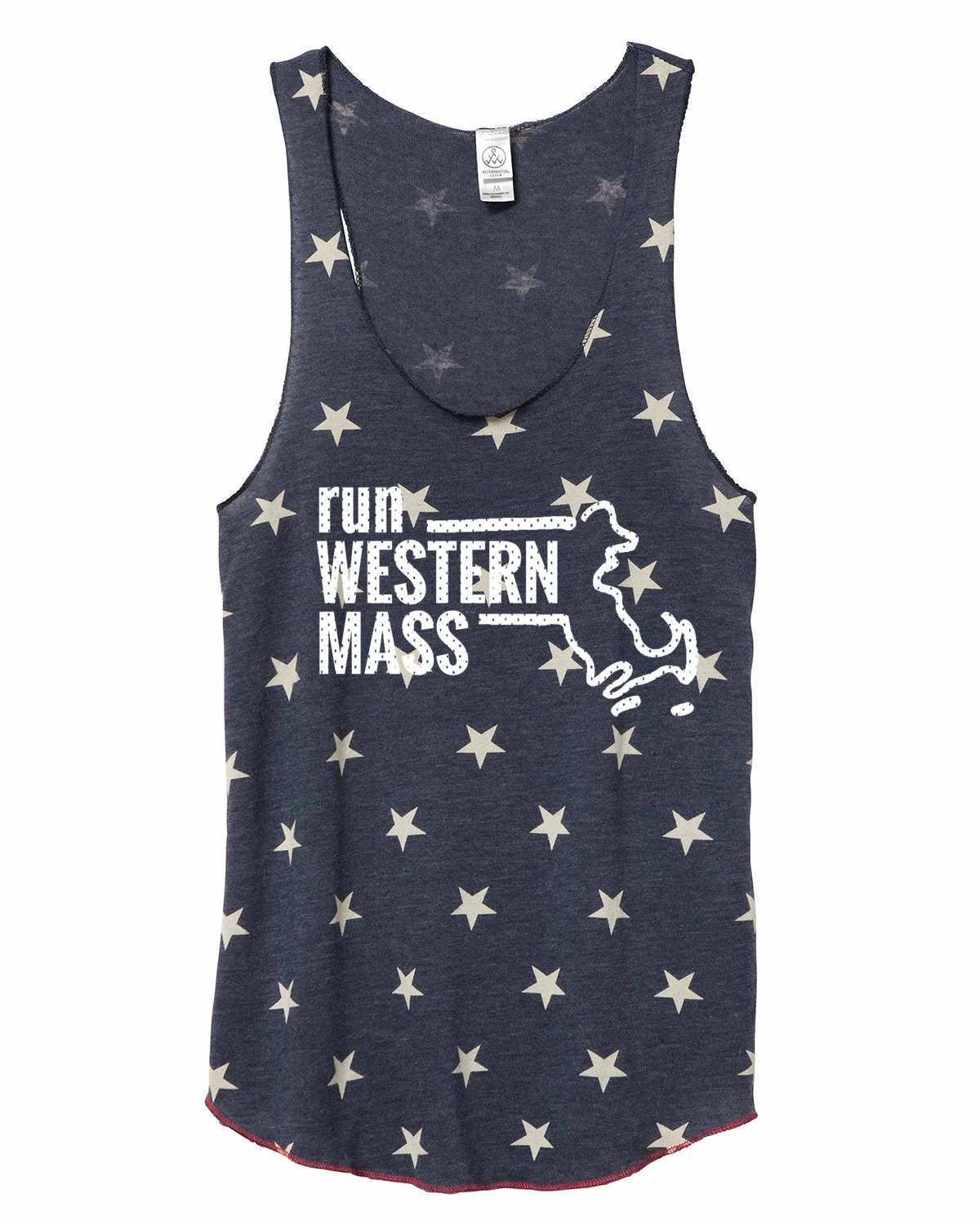Marathon Sportswear Women's Western Mass Racerback Stars And Stripes Tank - Navy Blue (RUNWEST-AA1927P-S) 2 Marathon Sportswear Women's Western Mass Racerback Stars And Stripes Tank - Navy Blue (RUNWEST-AA1927P-S) - Image 2