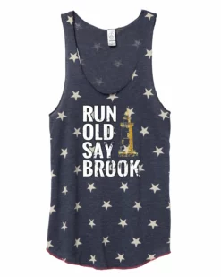 Marathon Sportswear Women's Old Saybrook Racerback Stars And Stripes Tank - Navy Blue (RUNOSB-AA1927P-S)