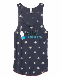 Marathon Sportswear Women's Fairfield Racerback Stars And Stripes Tank - Navy Blue (RUNFAIRFIELD-AA1927P-S)