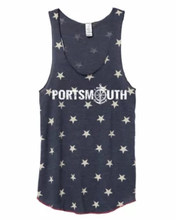 Marathon Sportswear Women's Portsmouth Racerback Stars And Stripes Tank - Navy Blue (PORT-AA1927P-S)