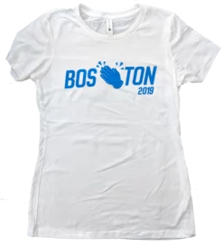 Marathon Sportswear Women's Boston 2019 Emoji Tee - White (WBOS2019TEE)