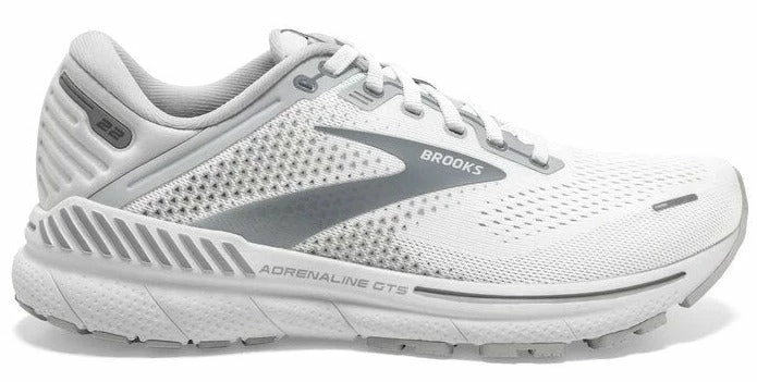 Brooks Women's Adrenaline GTS 22 - White/Oyster/Primer Grey (1203531B134) Brooks Women's Adrenaline GTS 22 - White/Oyster/Primer Grey (1203531B134) -Asics Shop www brooksrunning com 120353 134 o adrenaline gts 22 womens cushion running shoe